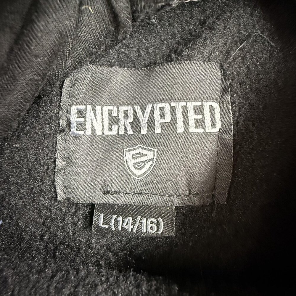 Savage Sweatshirt Hoodie Youth Large 14/16 All Over Print Pullover Encrypted Y2K - Picture 3 of 14